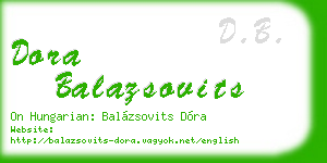 dora balazsovits business card