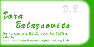 dora balazsovits business card